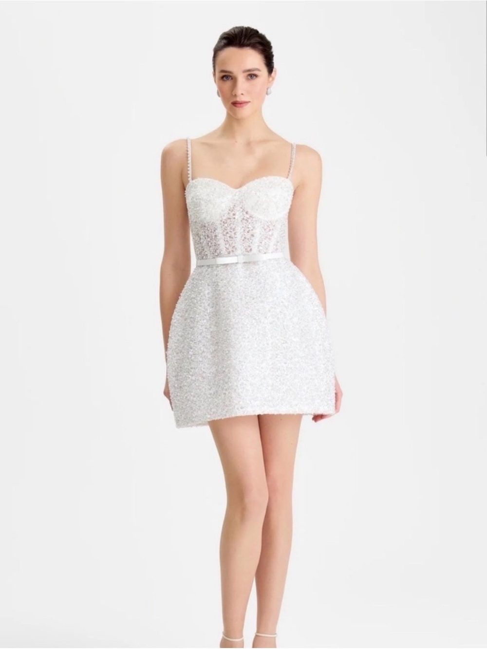 Nadine Merabi Alice Mini Dress White